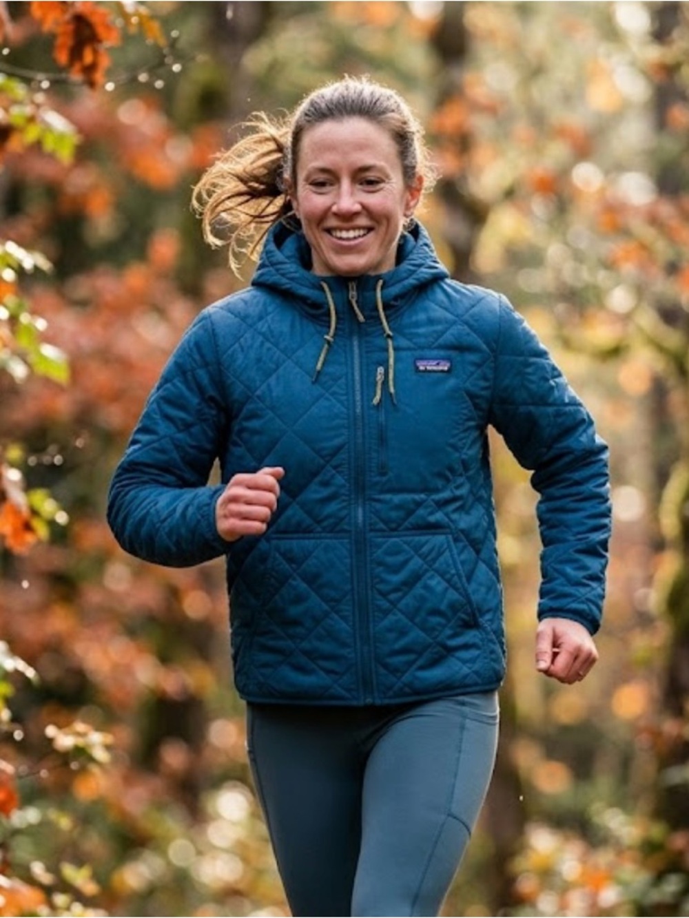 Patagonia Women's Diamond Quilted Bomber Hoody Jacket Lagom Blue Size XS
